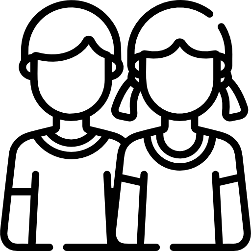 Icon of two children for domestic and child custody investigations