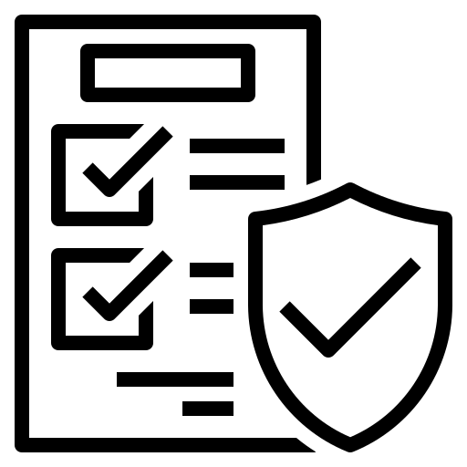 Icon of a checklist with a shield for insurance investigations