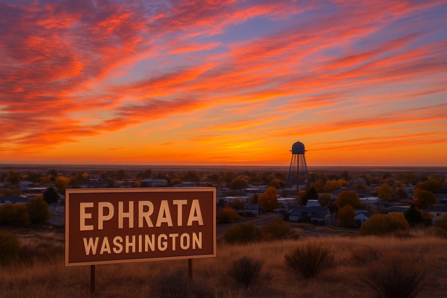 Ephrata, Washington at sunset