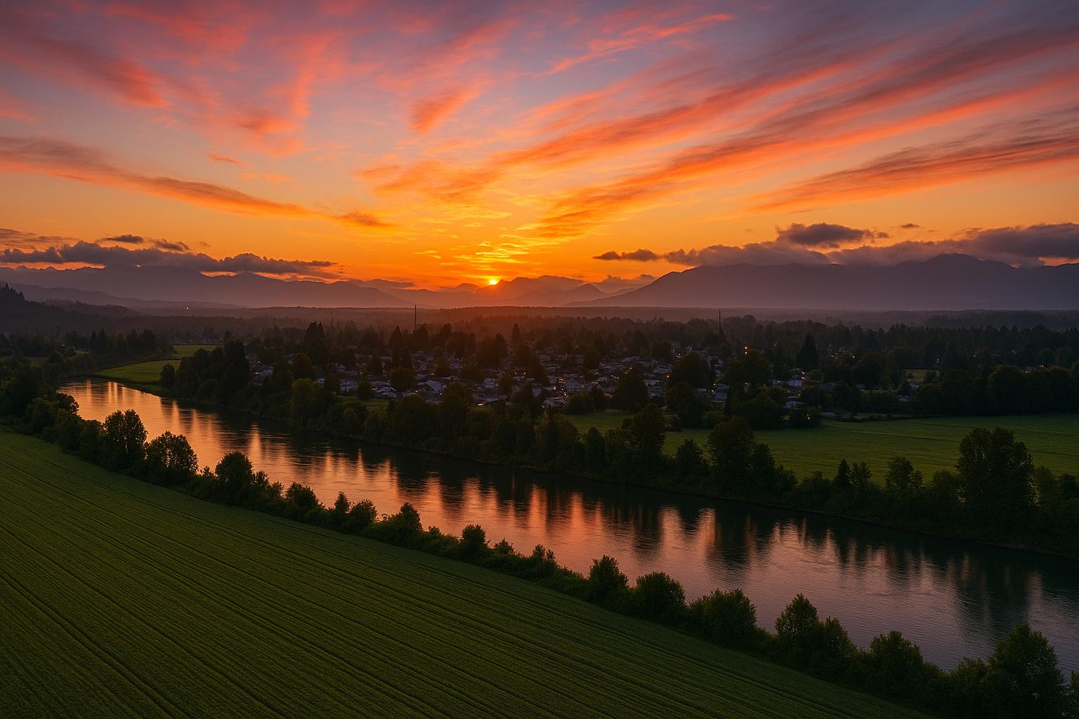 Monroe Washington at sunset