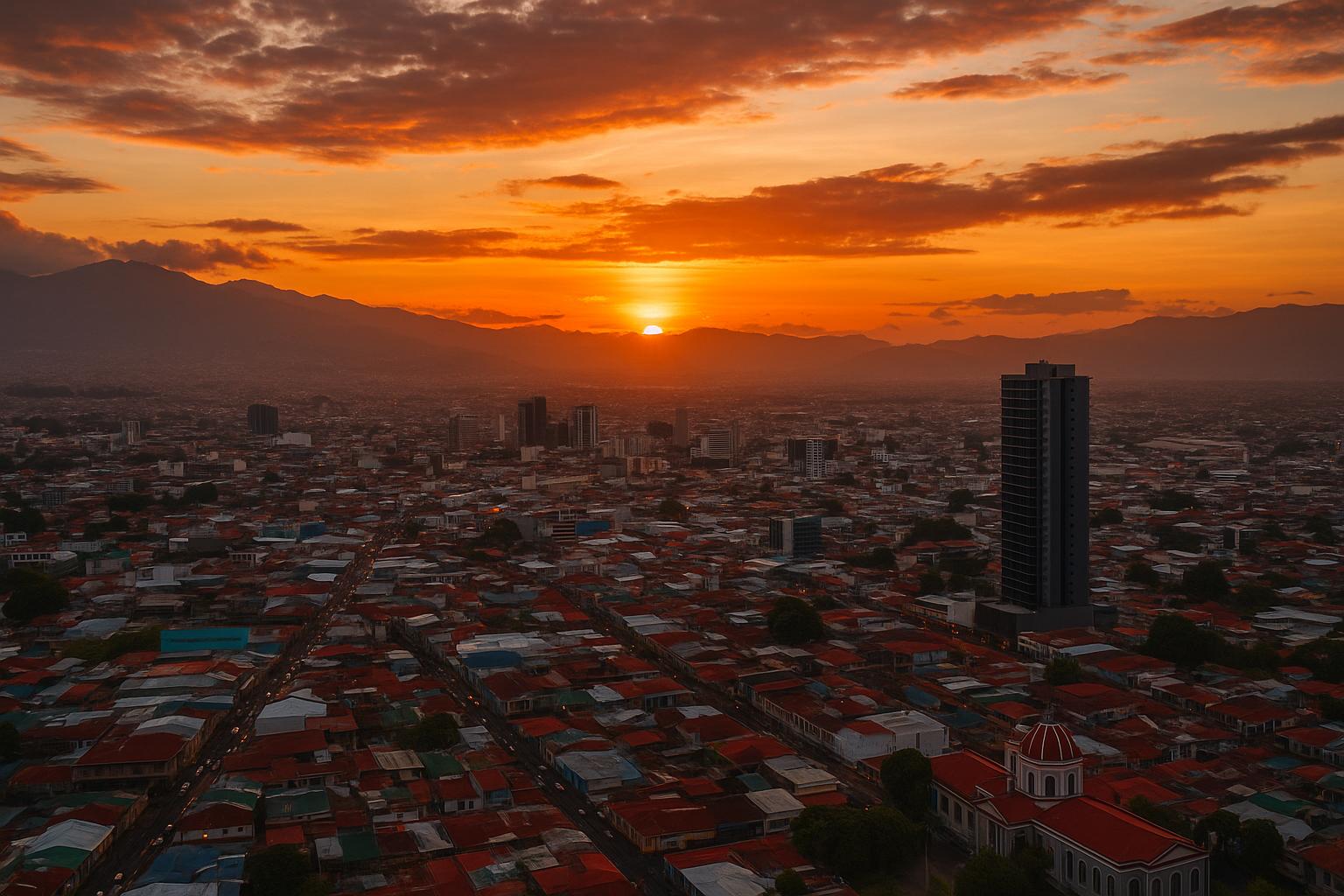 San Jose Costa Rica at sunset
