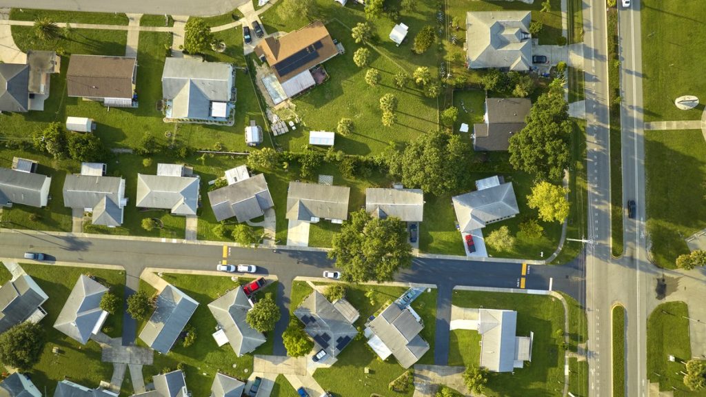 Vestavia Hills Alabama suburban neighborhood aerial view